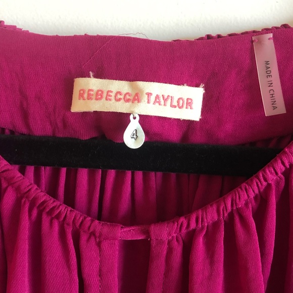 REBECCA TAYLOR FUSHIA FLOWY TOP - Picture 3 of 8